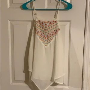 White Embellished Spaghetti Strap